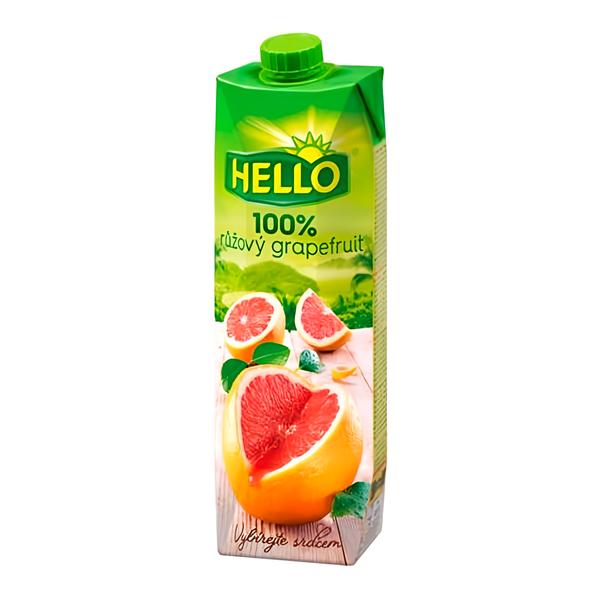 Hello 100% Růžový grapefruit šťáva z koncentrátu
