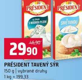 PRÉSIDENT TAVENÝ SÝR 150 g vybrané druhy 