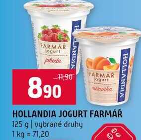 HOLLANDIA JOGURT FARMÁŘ 125 g vybrané druhy 