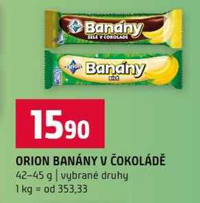 ORION BANÁNY V ČOKOLÁDĚ 42-45 g vybrané druhy 