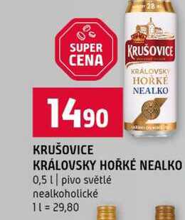 KRÁLOVSKY HOŘKÉ NEALKO 0,5l pivo světlé nealkoholické 