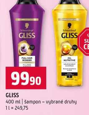 GLISS 400 ml šampon vybrané druhy 
