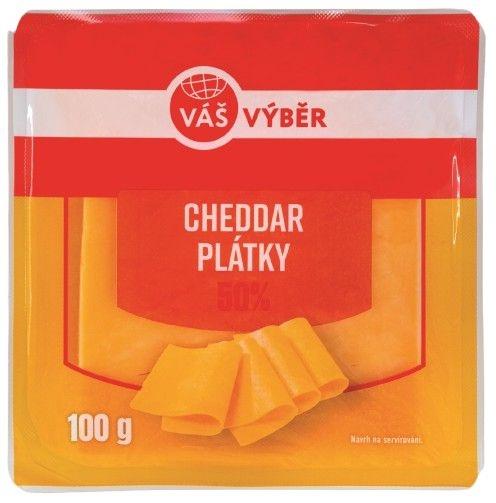 VÁŠ VÝBĚR Cheddar plátky, 100 g
