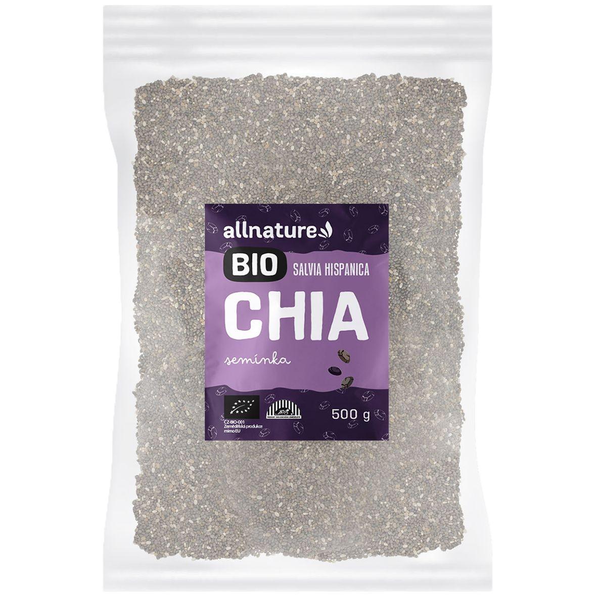 Allnature BIO Chia semínka, 500 g