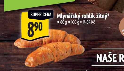   Mlynářský rohlík žitný 60 g  