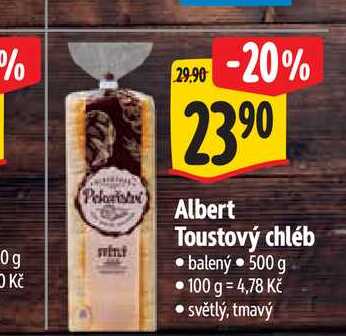  Albert Toustový chléb balený 500 g 