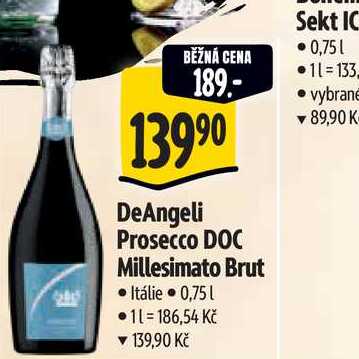   DeAngeli Prosecco DOC Millesimato Brut 0,75 l