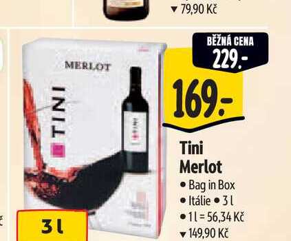   Tini Merlot Bag in Box 3 l
