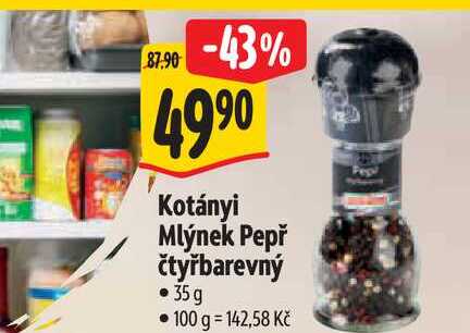   Kotányi Mlýnek Pepř čtyřbarevný  35 g  