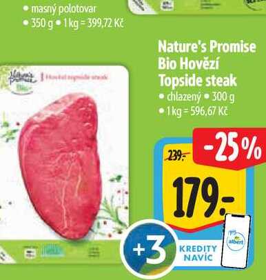  Nature's Promise Bio Hovězí Topside steak  300 g