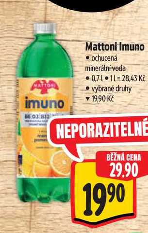  Mattoni Imuno ochucená minerální voda 0,7 l