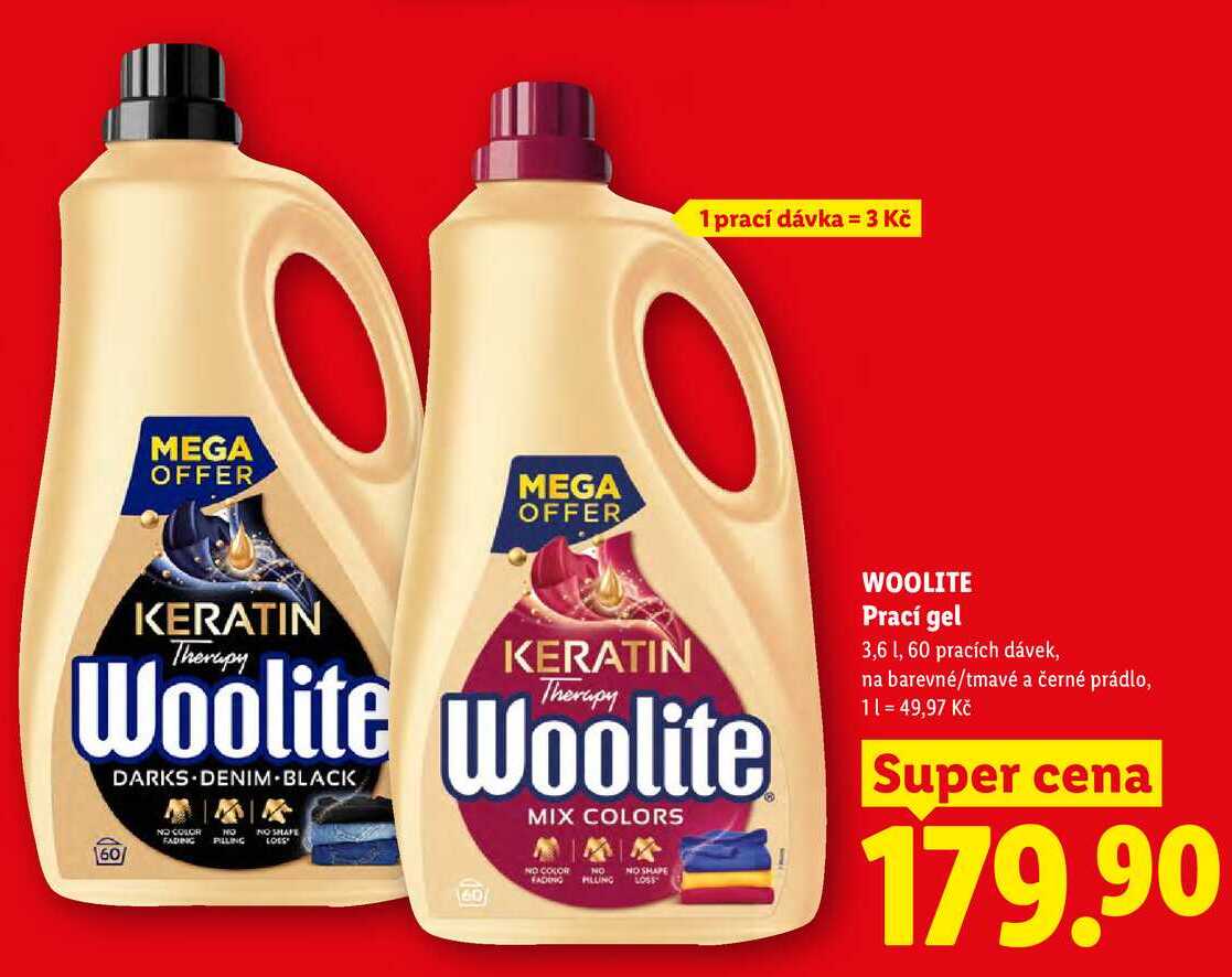 WOOLITE Prací gel, 3,6 l/60 PD