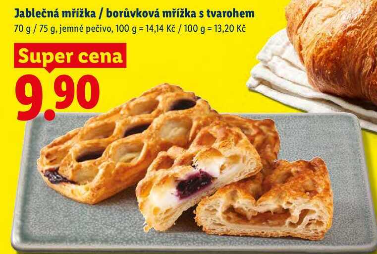 Jablečná mřížka/borůvková mřížka s tvarohem, 70 g/75 g