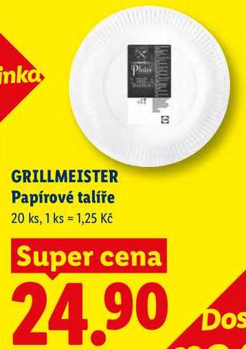 GRILLMEISTER Papírové talíře, 20 ks