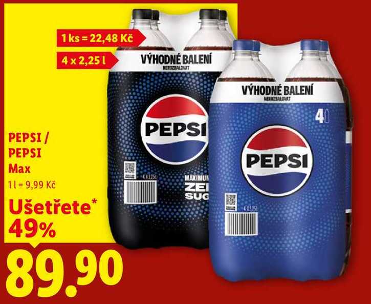 PEPSI/PEPSI Max, 4x 2,25 l