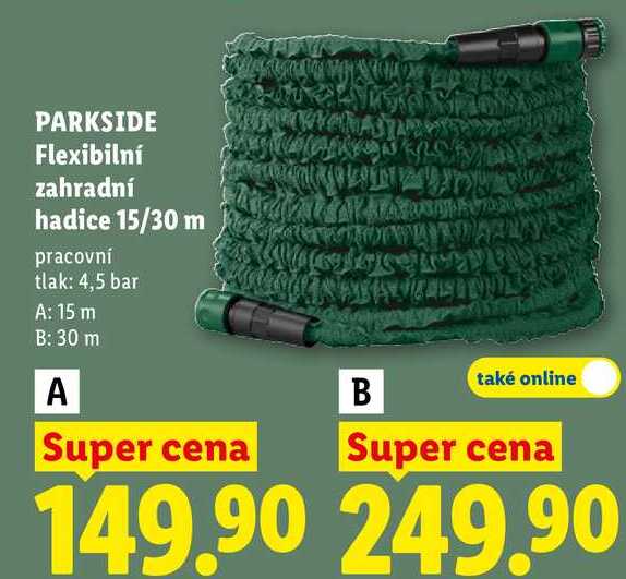 PARKSIDE Flexibilní zahradní hadice 15/30 m