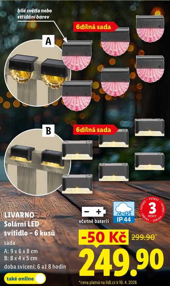 LIVARNO Solární LED svítidlo - 6 kusů 