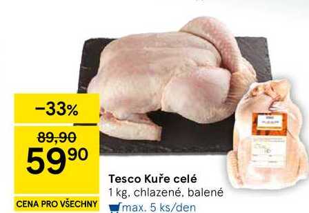 Tesco Kuře celé, 1 kg. chlazené