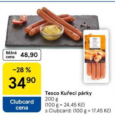Tesco Kuřecí párky, 200 g 