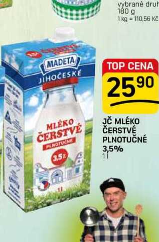 JČ MLÉKO ČERSTVÉ PLNOTUČNÉ 3,5% 1l