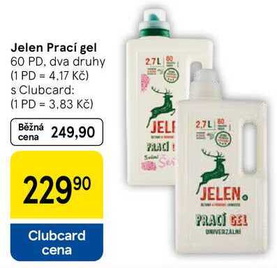 Jelen Prací gel, 60 PD, dva druhy  