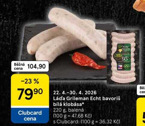Láďa Grileman Echt bavoriš bílá klobása, 220 g