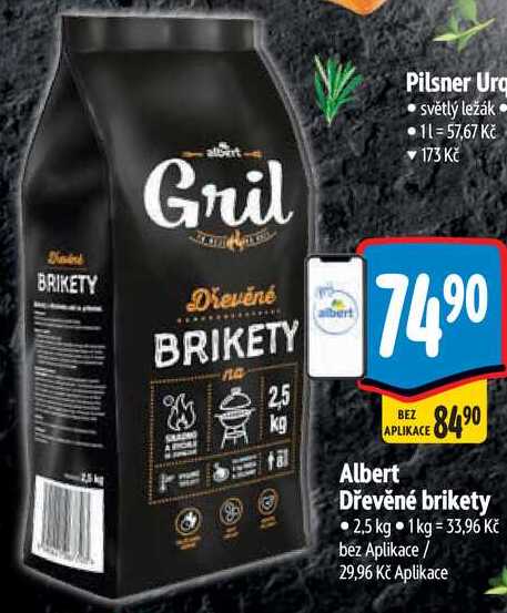 Albert Dřevěné brikety, 2,5 kg 