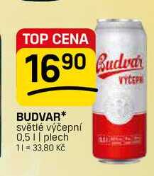 BUDVAR* světlé výčepní 0,5 || plech