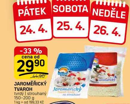 JAROMĚŘICKÝ TVAROH tvrdý | strouhaný 150-200 g 
