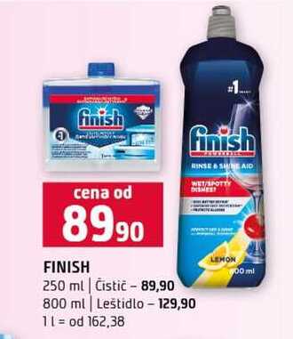FINISH 250 ml Čistič 800 ml Leštidlo 