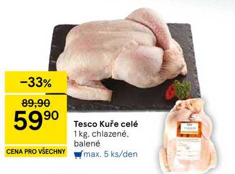Tesco Kuře celé, 1 kg, chlazené 