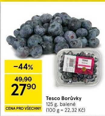 Tesco Borůvky, 125 g, balené 