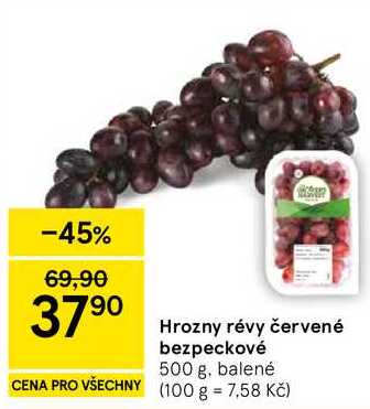 Hrozny révy červené bezpeckové, 500 g, balené  
