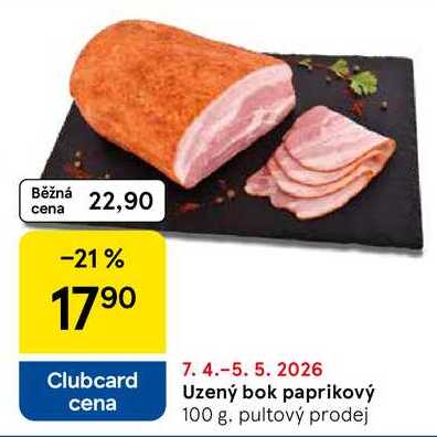 Uzený bok paprikový, 100 g