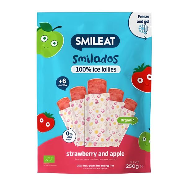Smileat BIO 100% ovocné zmrzlinky k zamražení jahoda & jablko (5x 50 g)