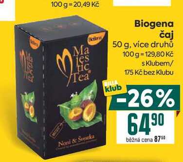 Biogena čaj Ma jes tic Tea Noni & Svestica 50 g