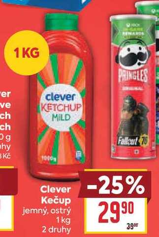 Clever Kečup jemný, ostrý 1 kg