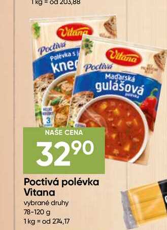 Vitana Poctivá polévka, vybrané druhy 120g