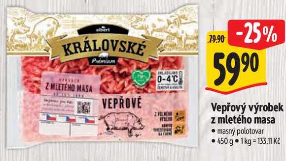 Vepřový výrobek z mletého masa, 450 g