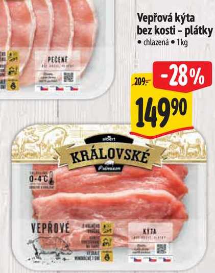 Vepřová kýta bez kosti - plátky, 1 kg