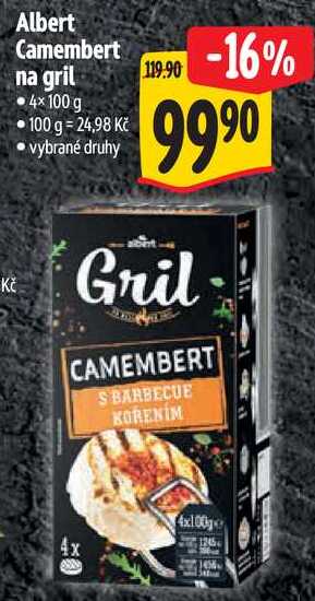 Albert Camembert na gril, 4x 100 g