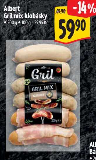 Albert Gril mix klobásky, 200 g 
