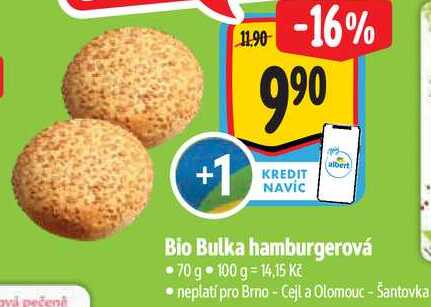 Bio Bulka hamburgerová, 70 g 