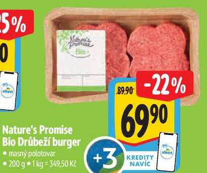Nature's Promise Bio Drůbeží burger, 200 g