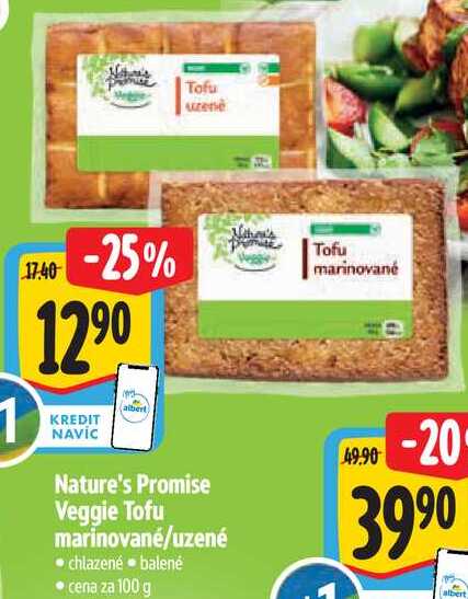 Nature's Promise Veggie Tofu marinované/uzené, cena za 100 g