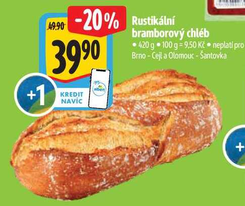 Rustikální bramborový chléb, 420 g 