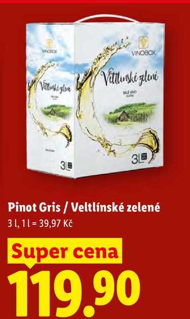 Pinot Gris/Veltlínské zelené, 3 l