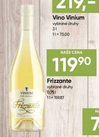 Vinium Frizzante vybrané druhy 0,75l