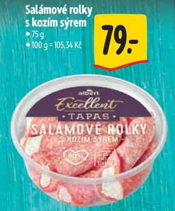 Salámové rolky s kozím sýrem, 75 g