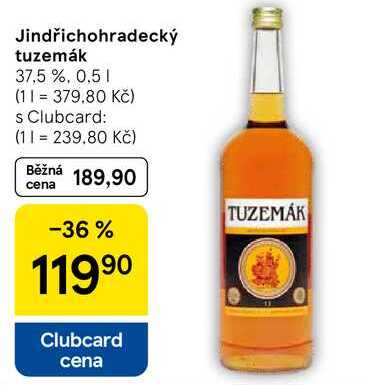 Jindřichohradecký tuzemák 37,5 %, 0.5 l